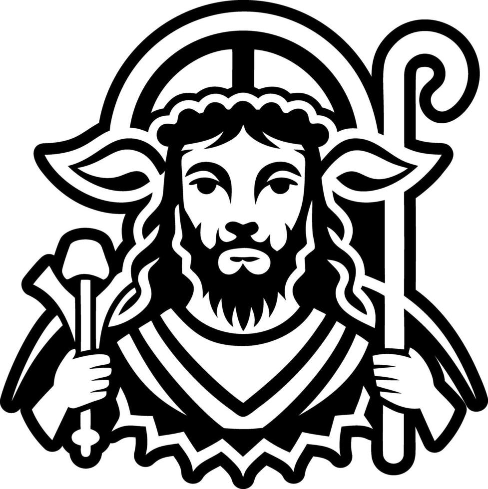 A glyph style icon of shepherd symbol vector