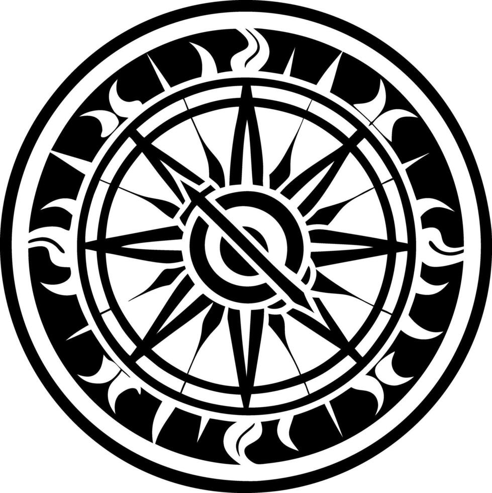 A glyph style icon of sundial symbol vector