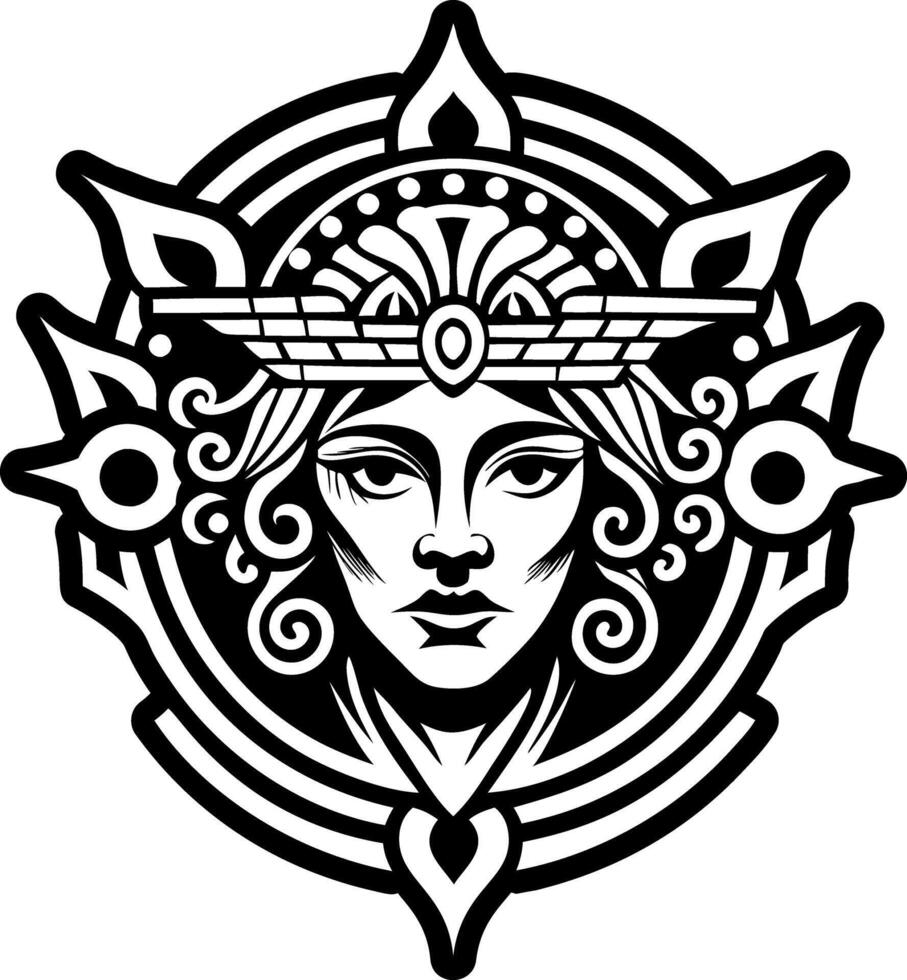 A glyph style icon of roman victoria tattoo vector