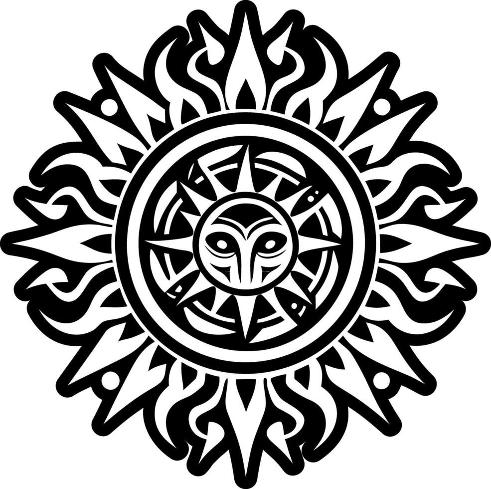 A solid style icon of eternal sun symbol vector