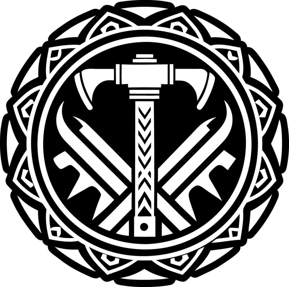 A glyph style icon of roman chisel tattoo vector