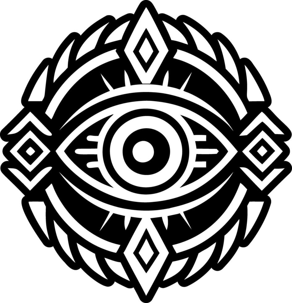 A glyph style icon of shaman eye symbol vector