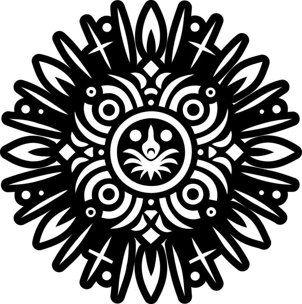 A glyph style icon of peruvian mandala symbol vector