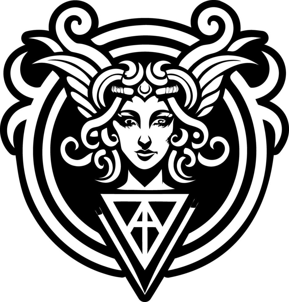 A solid style icon of vesta goddess symbol vector