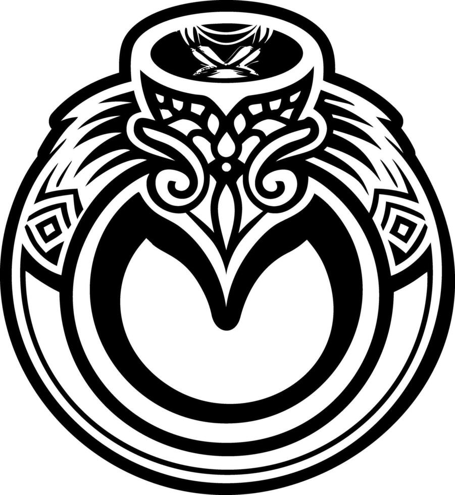 A solid style icon of imperial ring tattoo vector