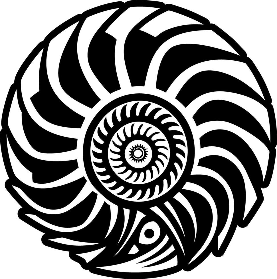 A solid style icon of shell fossil symbol vector