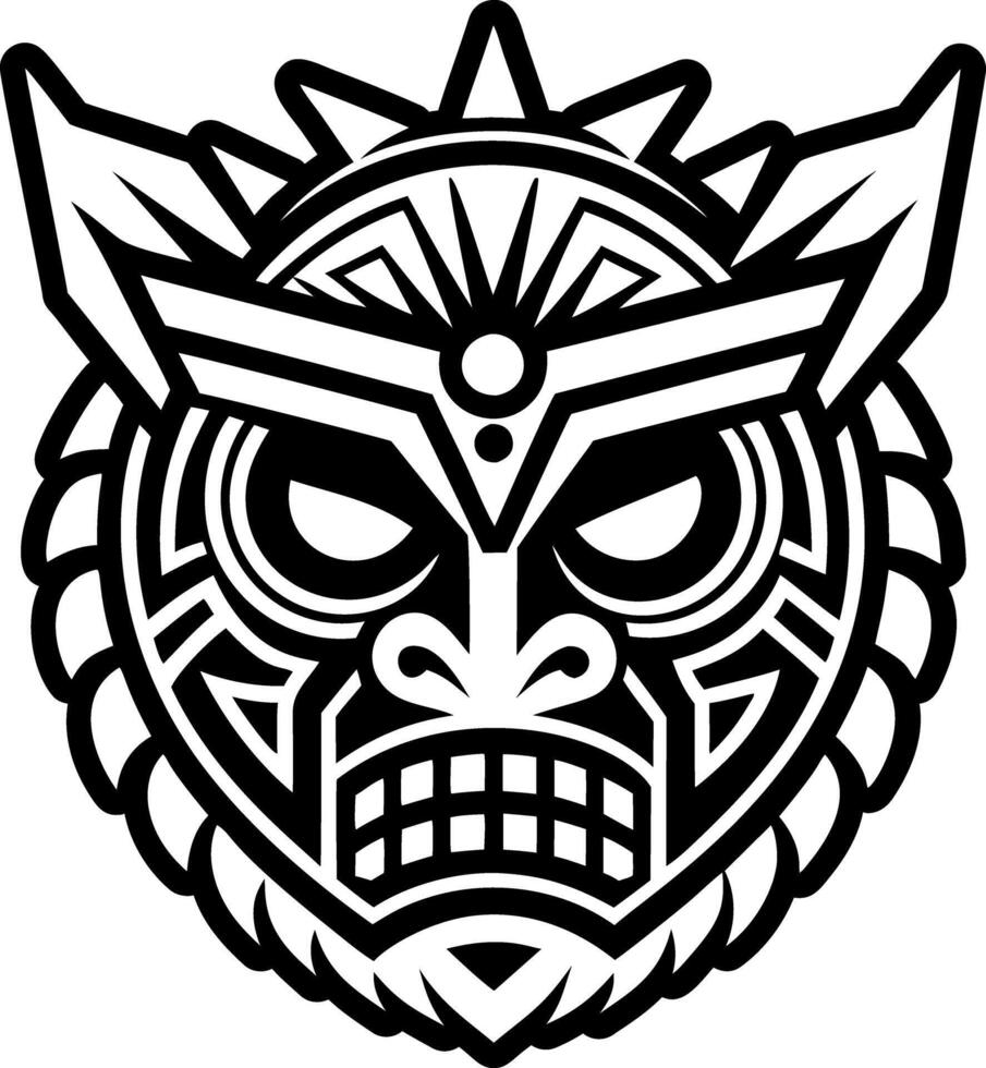 A filled style icon of spirit mask tattoo vector