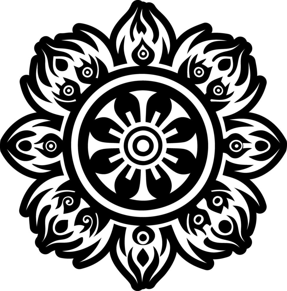 A solid style icon of sacred circle tattoo vector