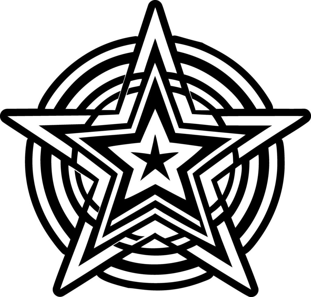 A filled style icon of star symbol tattoo vector