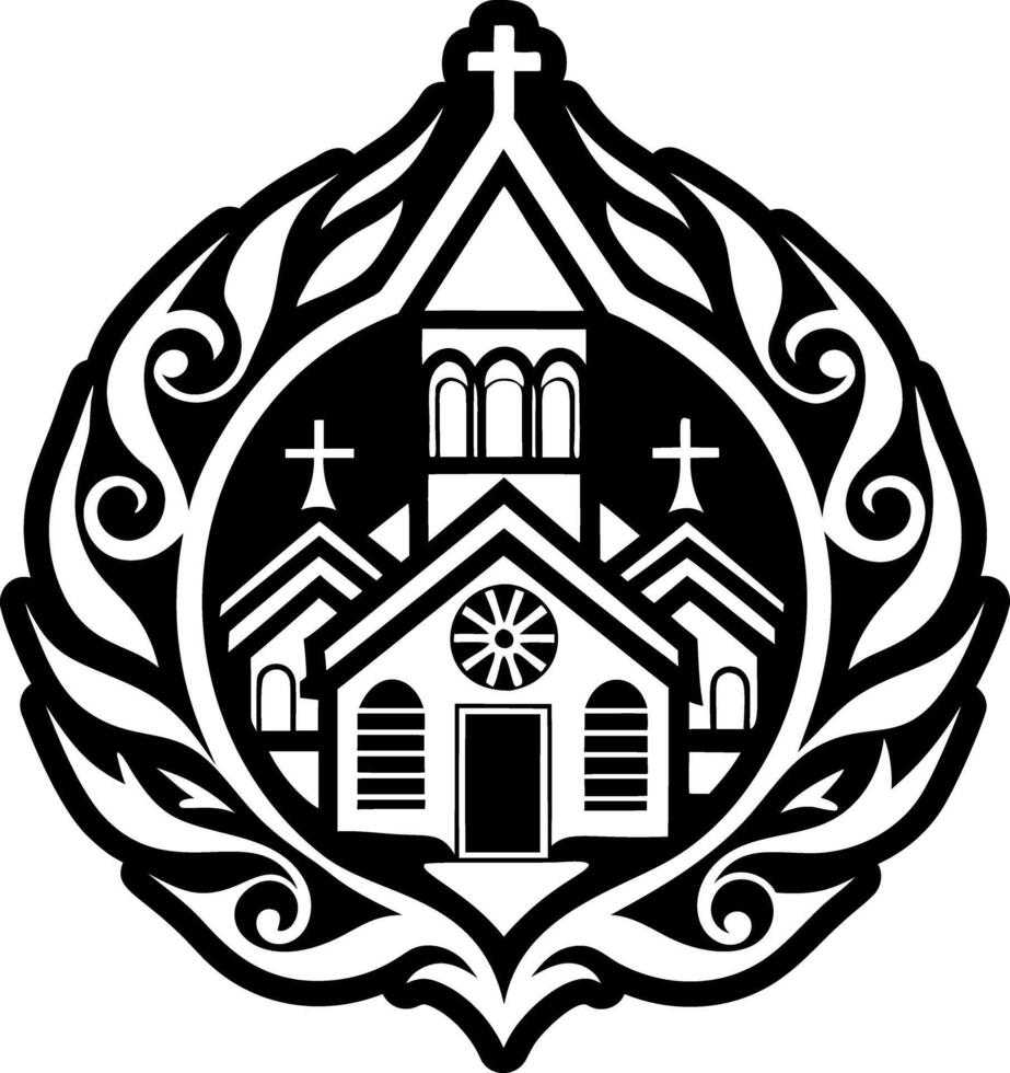 A glyph style icon of chapel tattoo vector