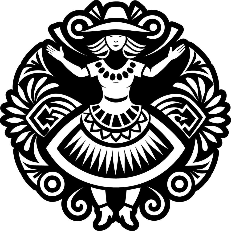 A solid style icon of marinera dance symbol vector