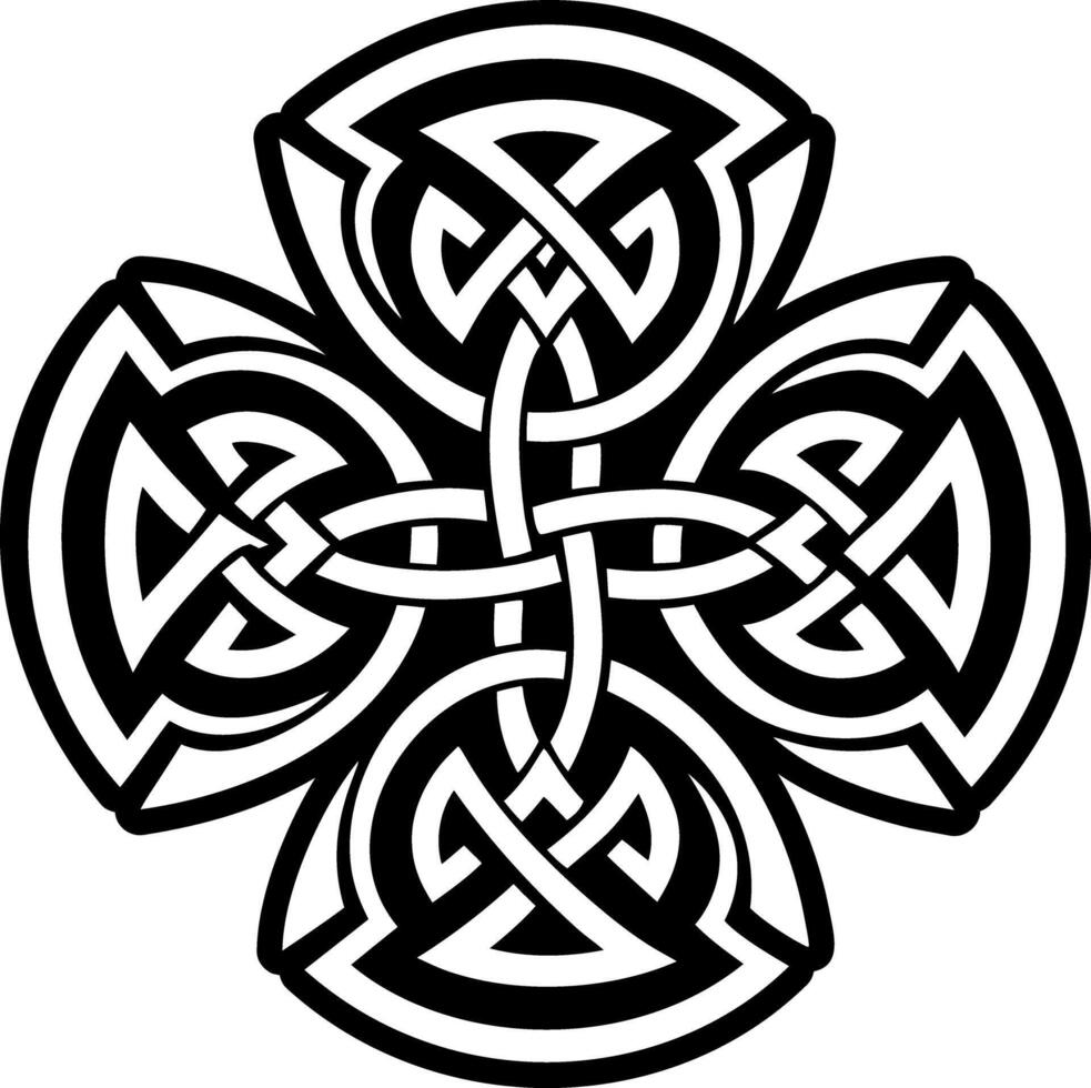 Celtic cross tattoo design vector