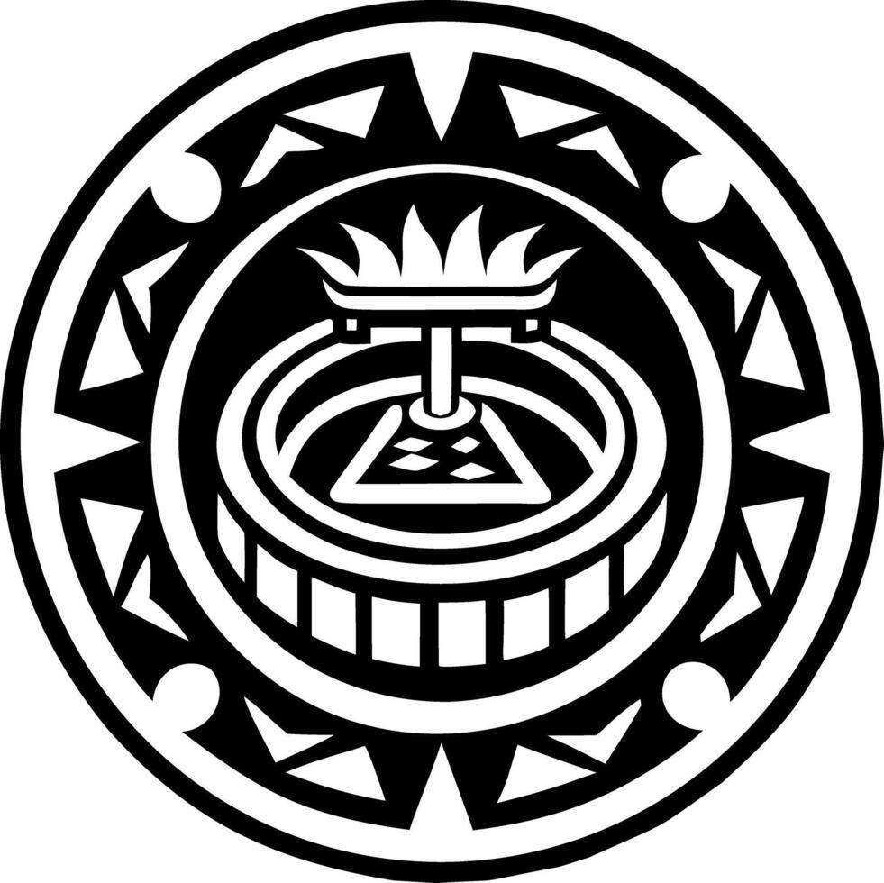 A solid style icon of sacred well tattoo vector