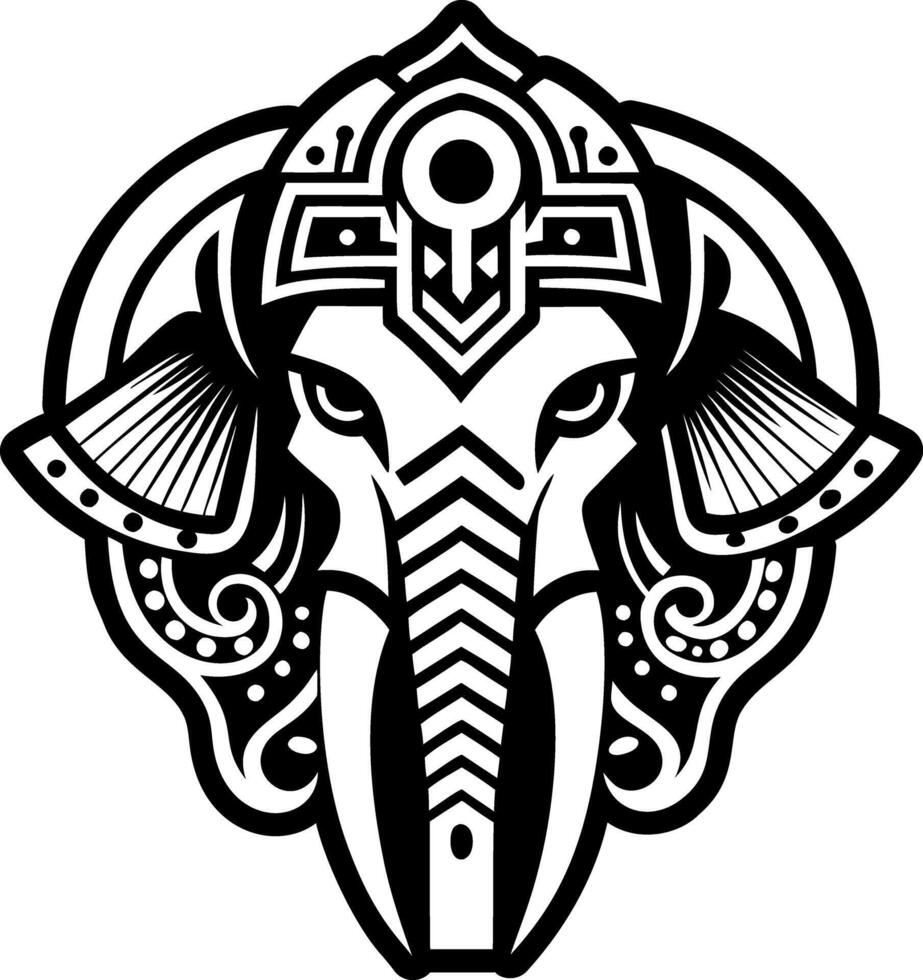 A solid style icon of elephant tattoo vector