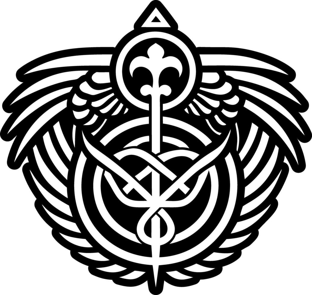 A filled style icon of ancient wings symbol vector