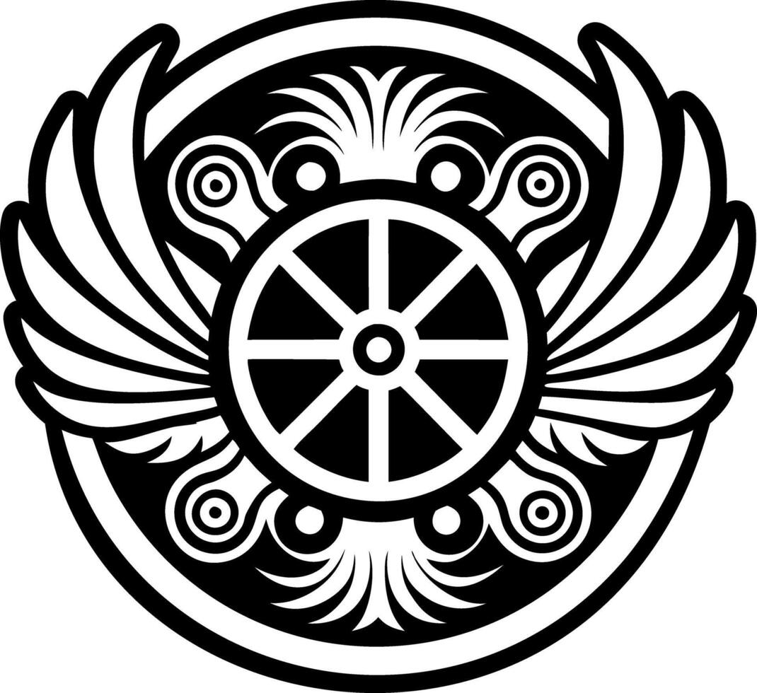 A glyph style icon of wings symbol tattoo vector