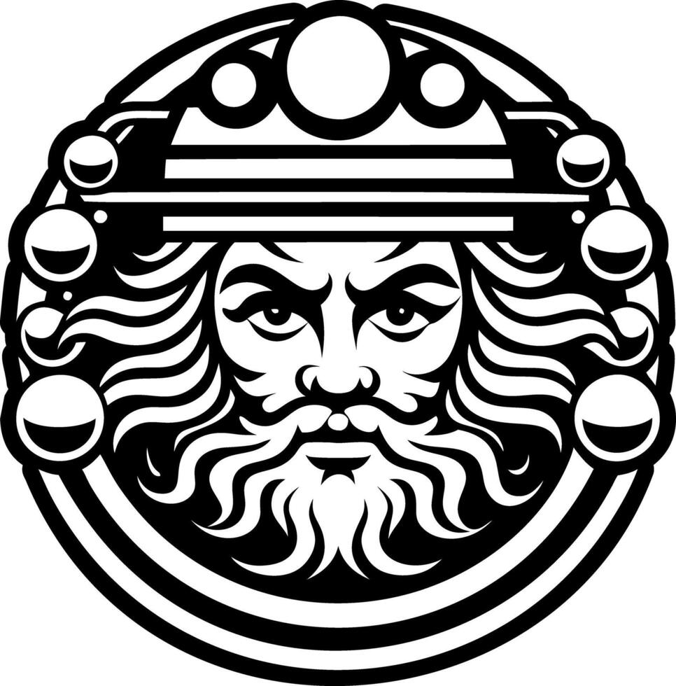 A filled style icon of Jupiter god tattoo vector