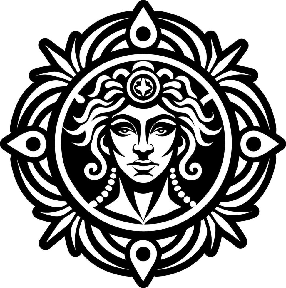 A filled style icon of juno goddess symbol vector