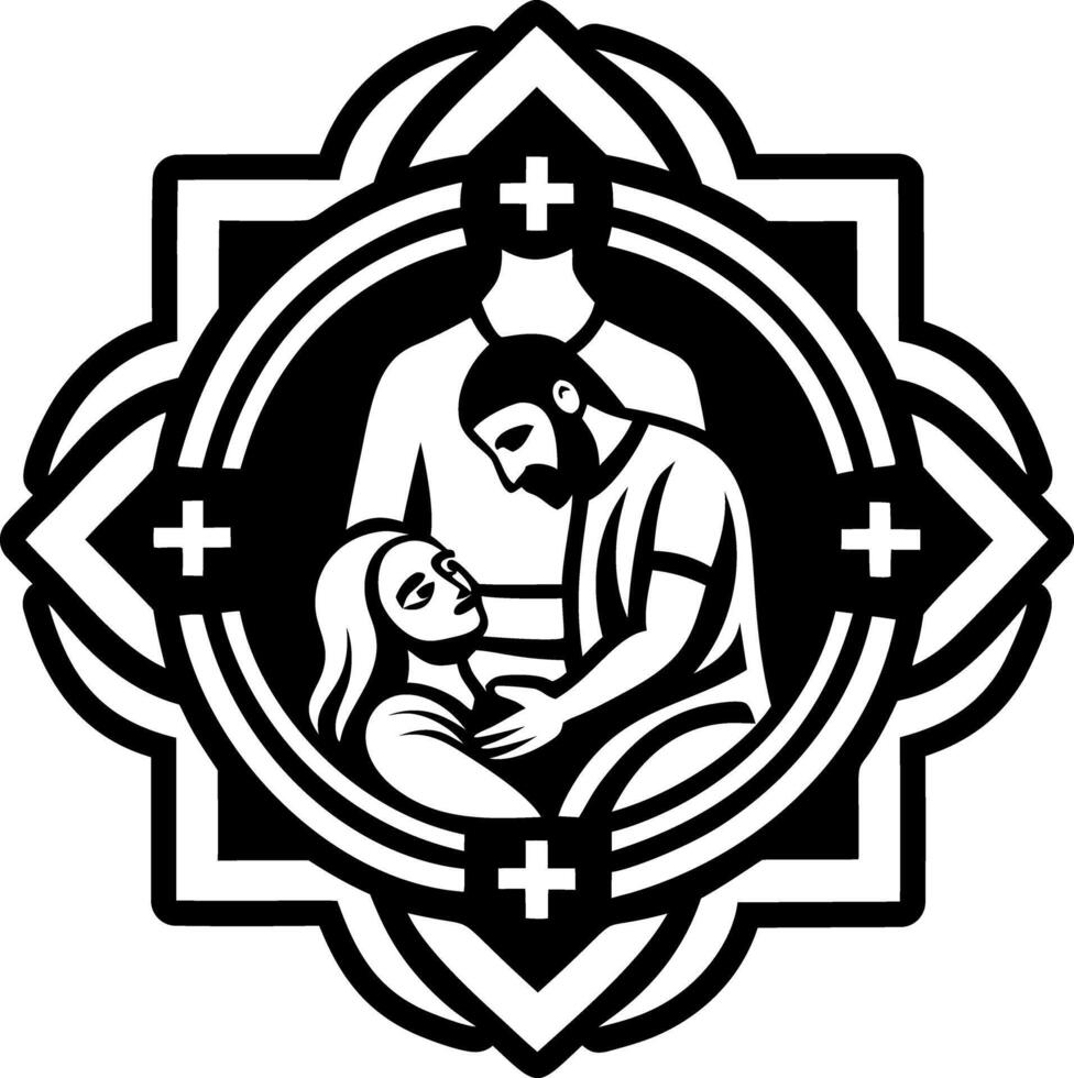 A filled style icon of samaritan symbol vector