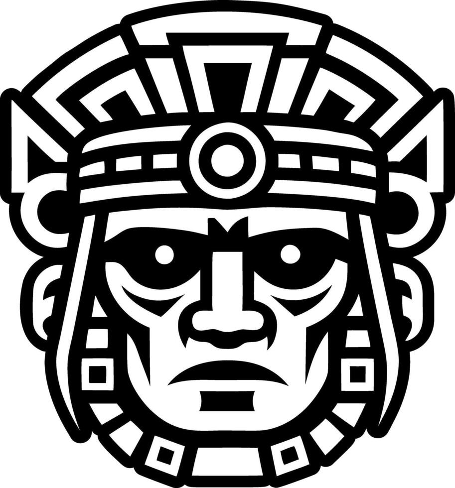 A solid style icon of tiwanaku tattoo vector