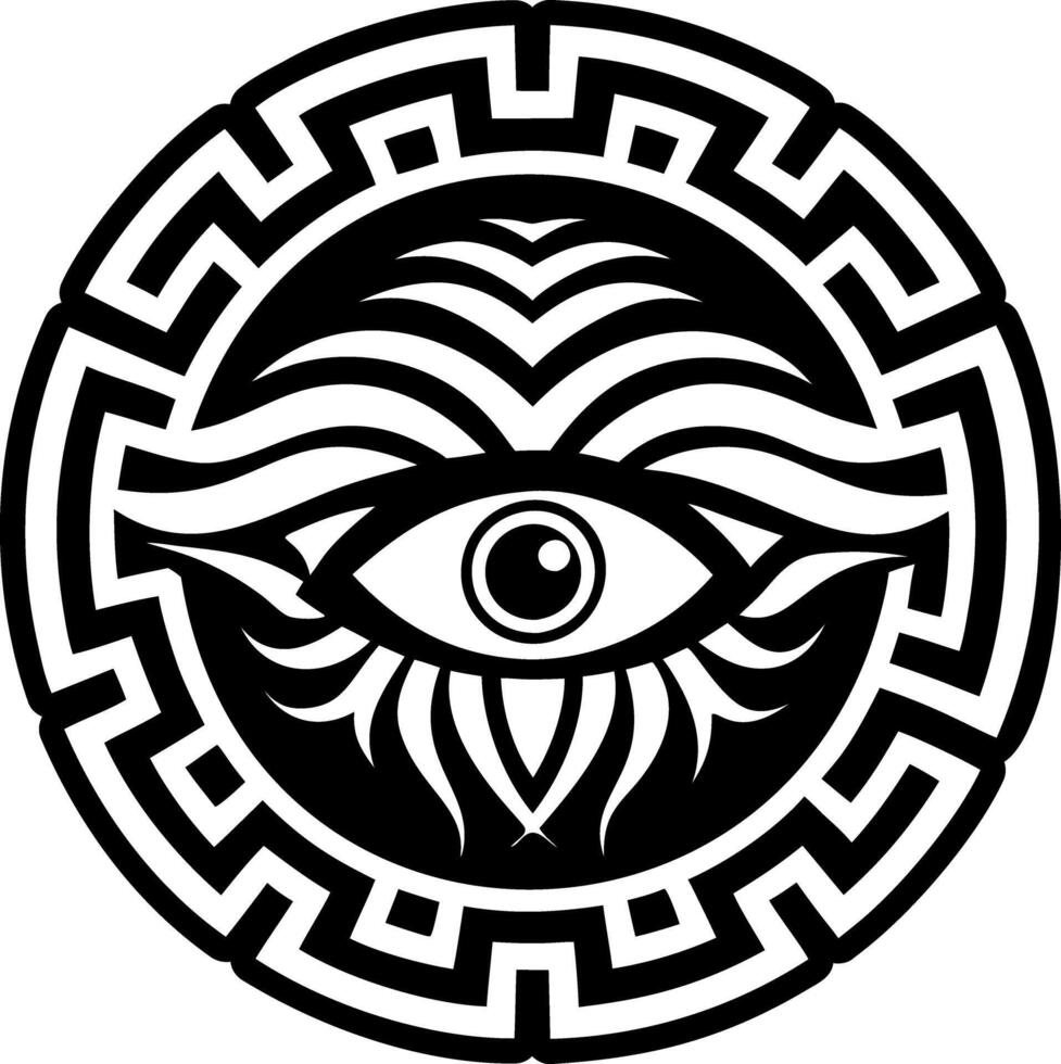 A filled style icon of gorgon eye symbol vector