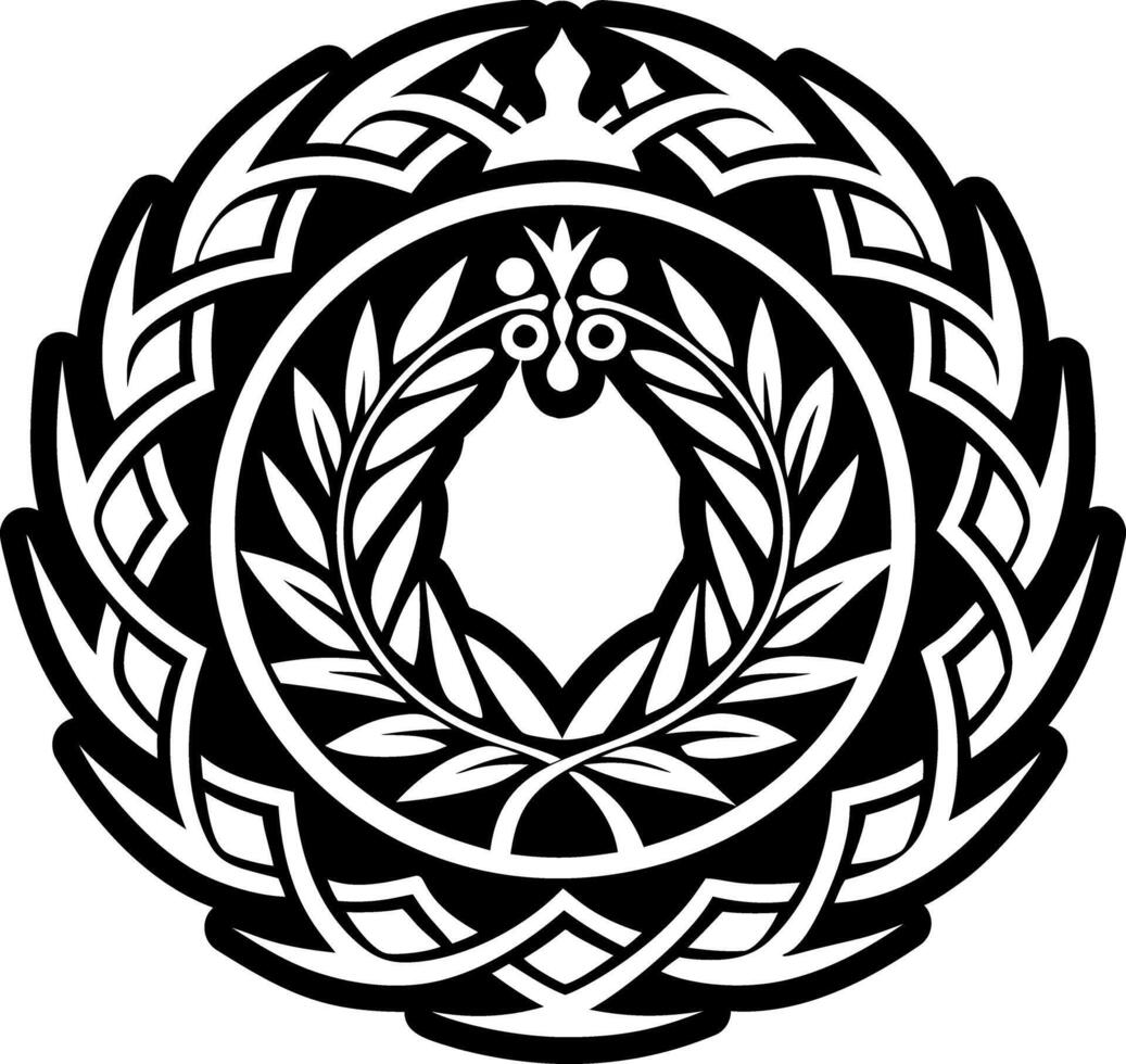 A filled style icon of laurel crown symbol vector
