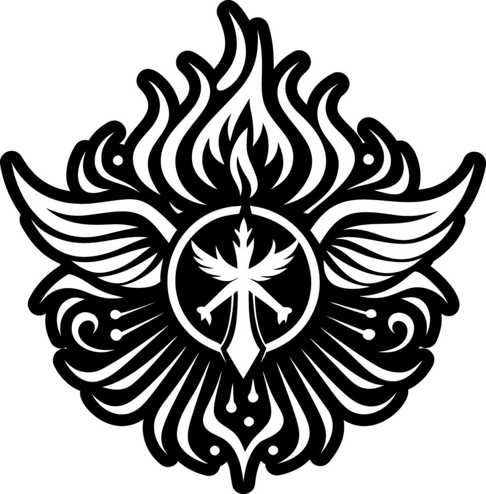 A solid style icon of holy wings symbol vector