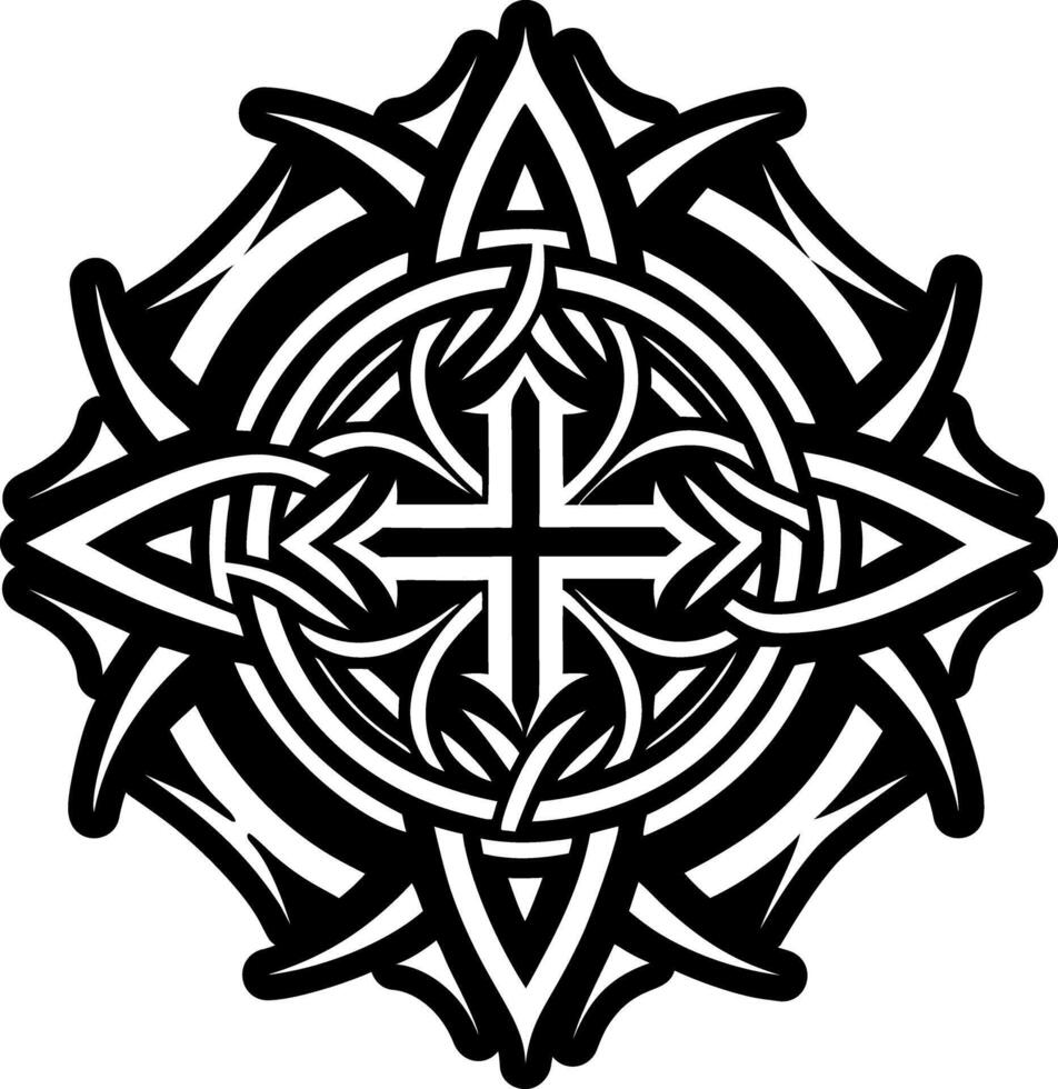 A glyph style icon of cross sign tattoo vector