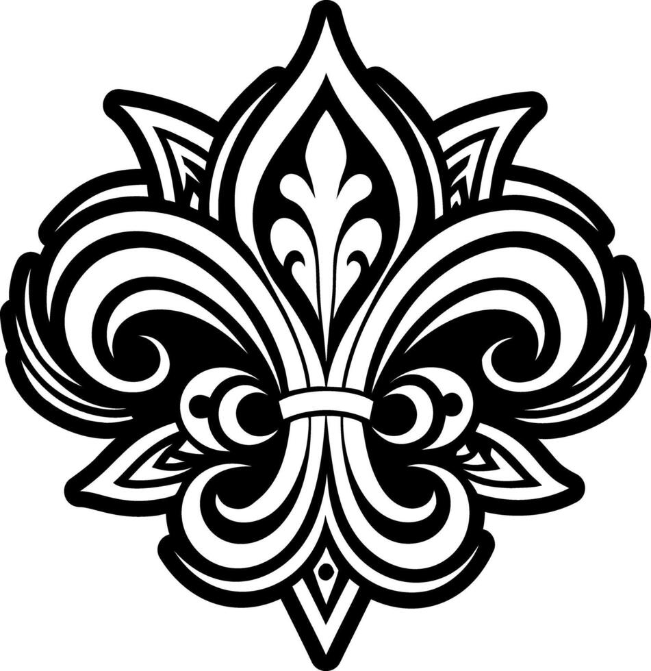 A solid style icon of fleur tattoo vector