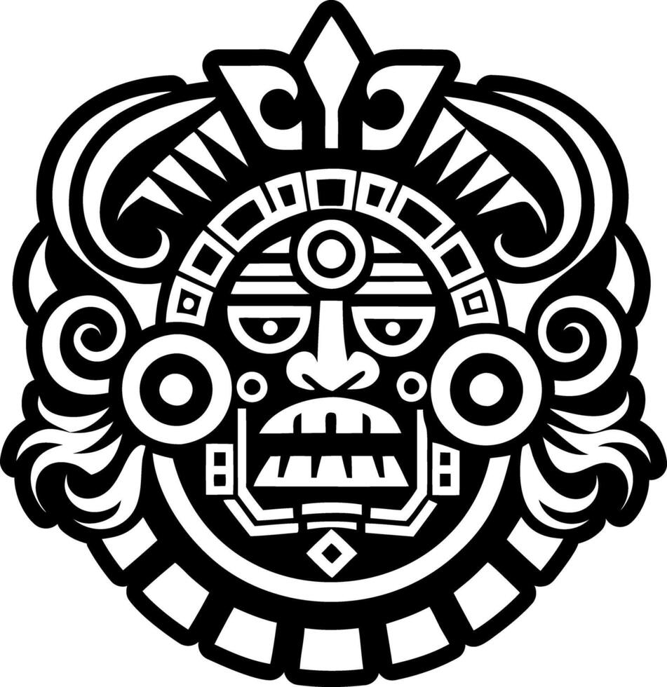 A glyph style icon of inca god symbol vector