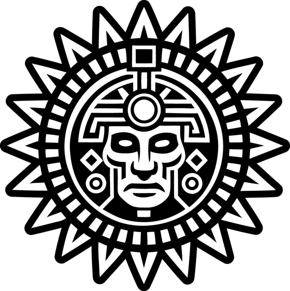 A glyph style icon of sun god tattoo vector
