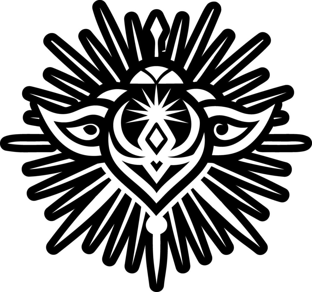 A glyph style icon of light beam tattoo vector