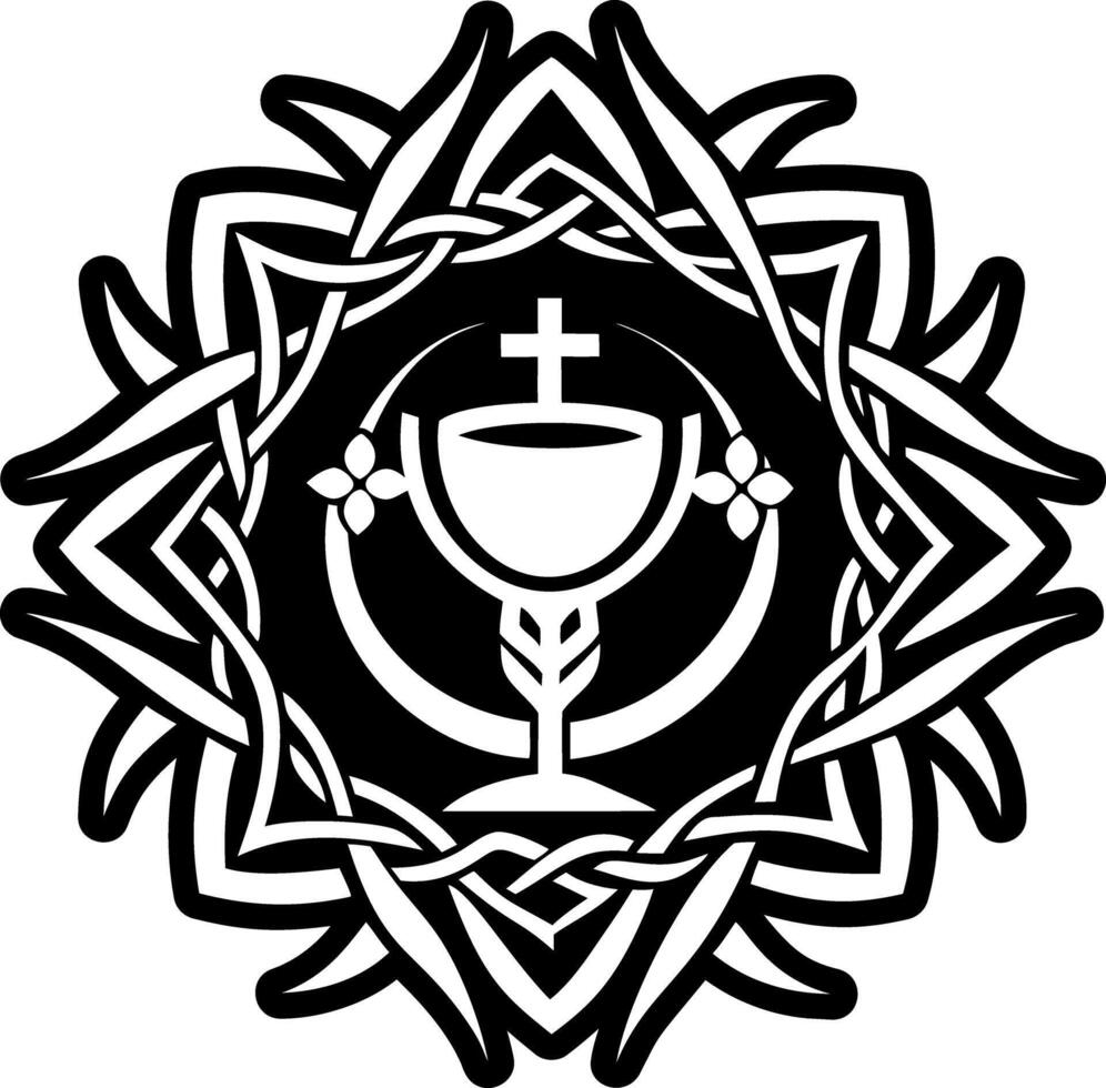 A filled style icon of communion tattoo vector