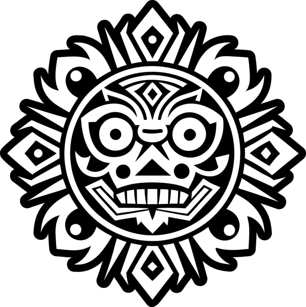 A filled style icon of pachacuti tattoo vector