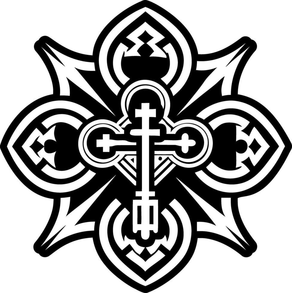 A solid style icon of holy key symbol vector