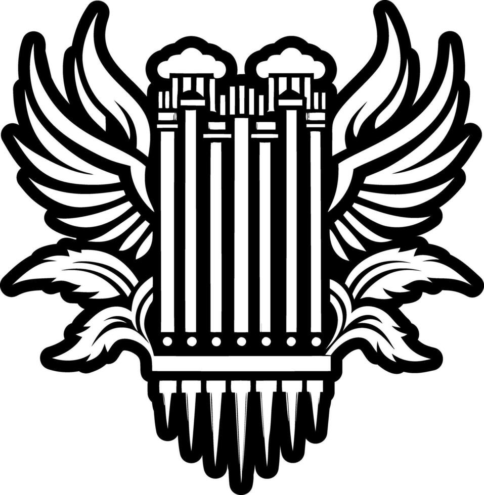 A glyph style icon of organ pipes tattoo vector