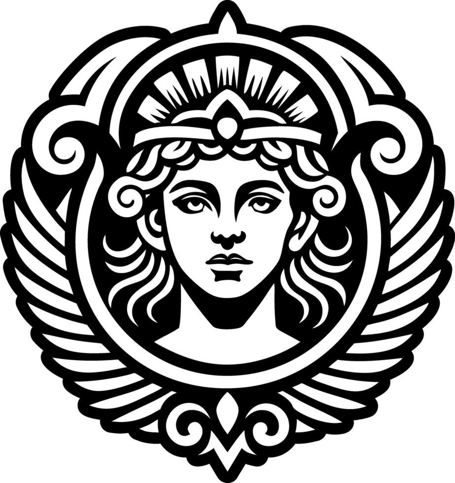 A solid style icon of fortuna goddess symbol vector
