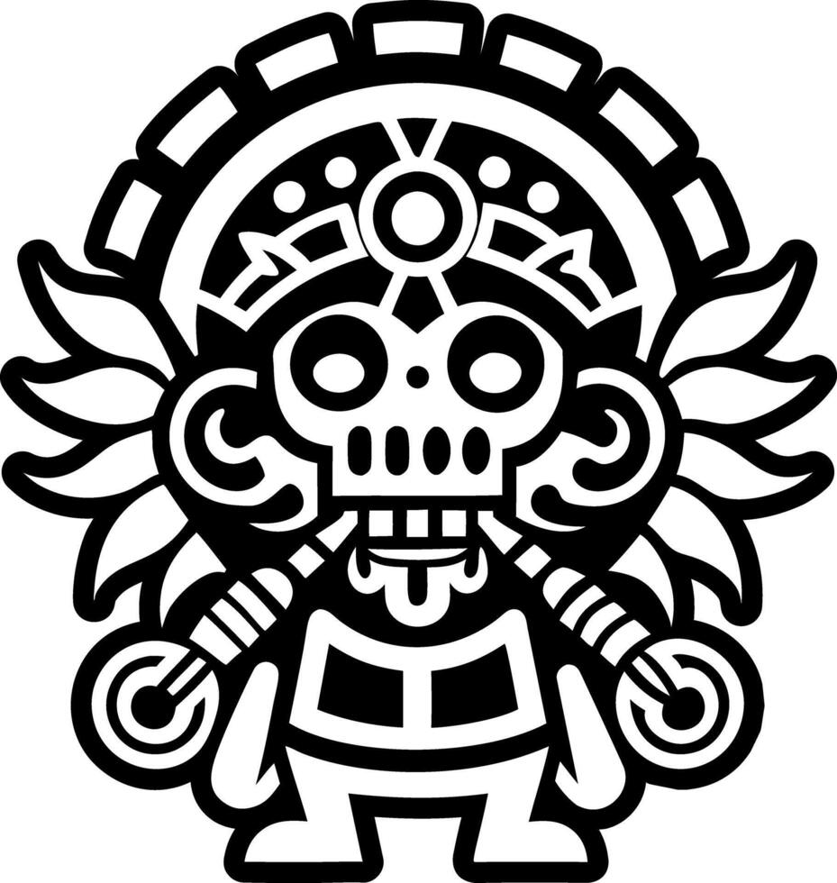 A glyph style icon of nazca shaman tattoo vector
