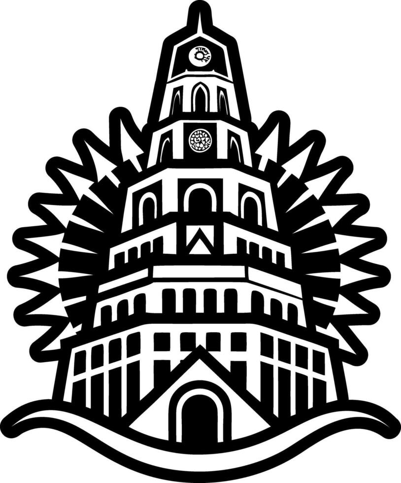 A solid style icon of babel tower symbol vector