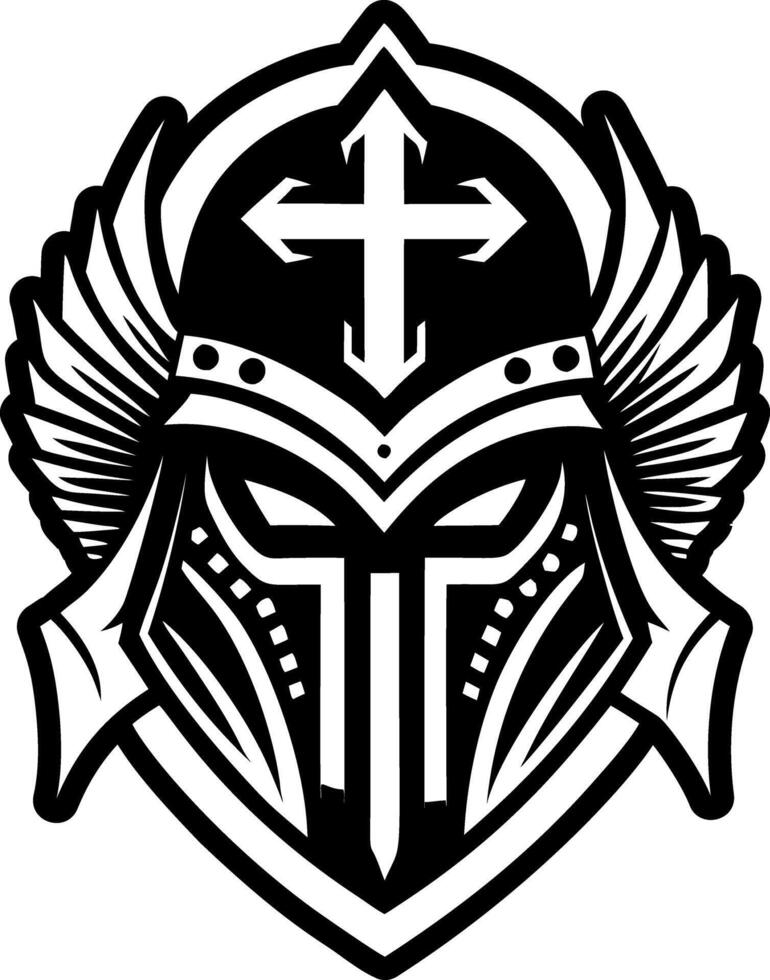 A glyph style icon of warrior helmet tattoo vector