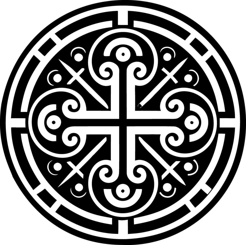 A solid style icon of benedict cross tattoo vector