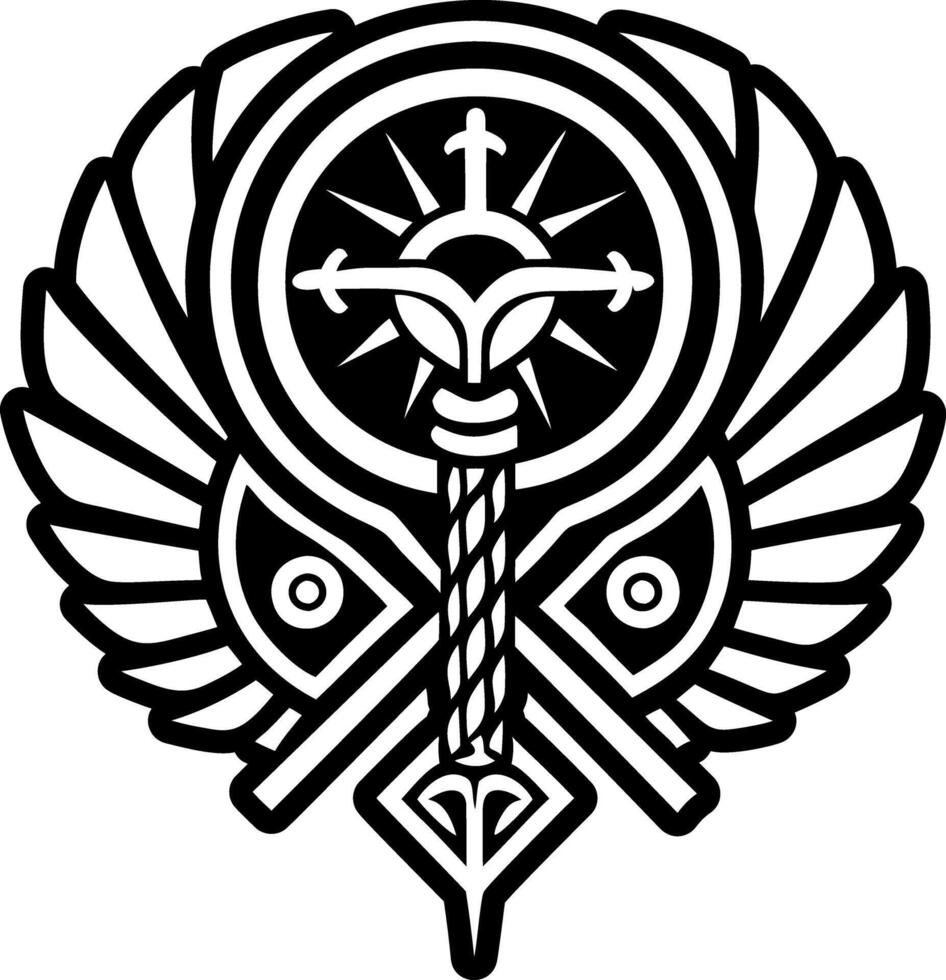 A filled style icon of moses staff symbol vector
