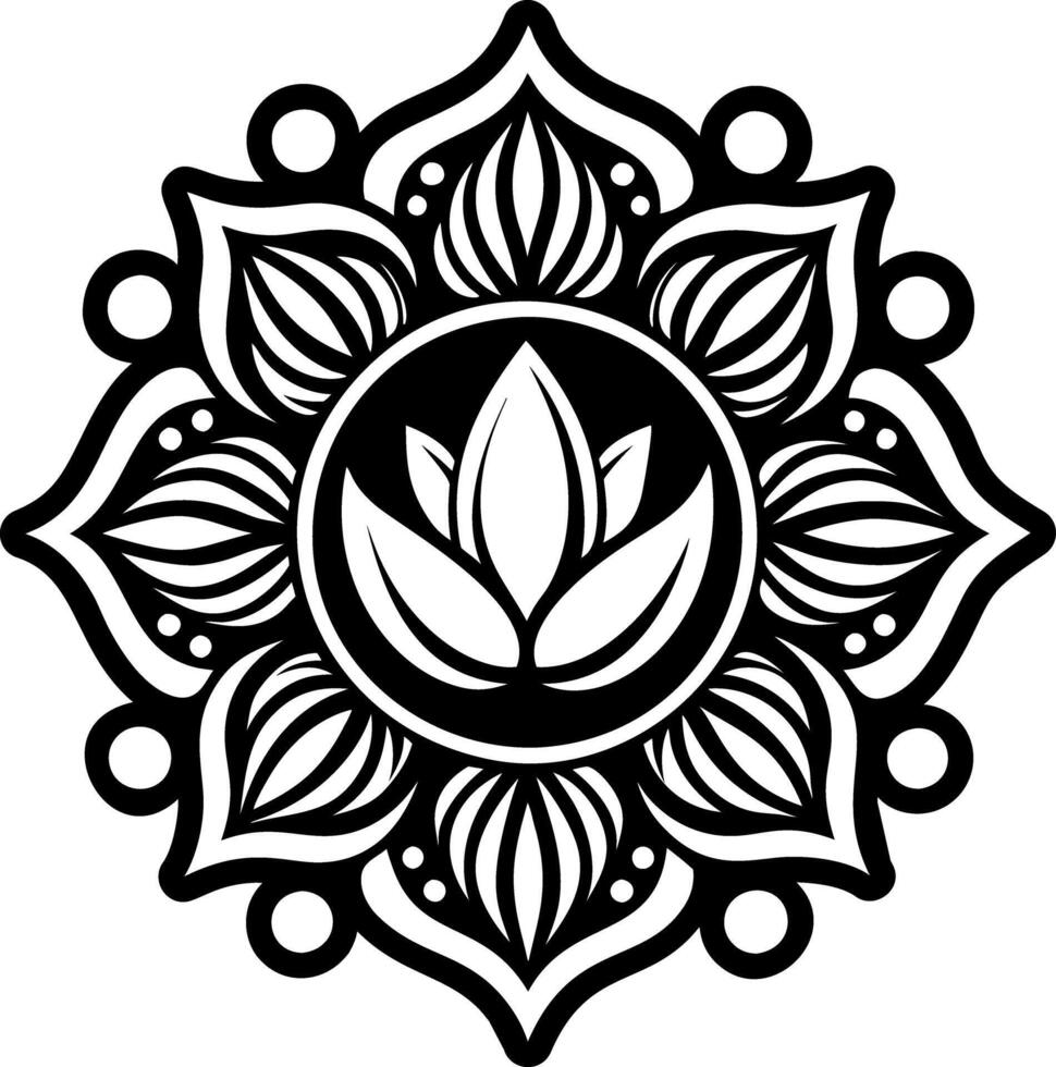 A filled style icon of sacred flower tattoo vector