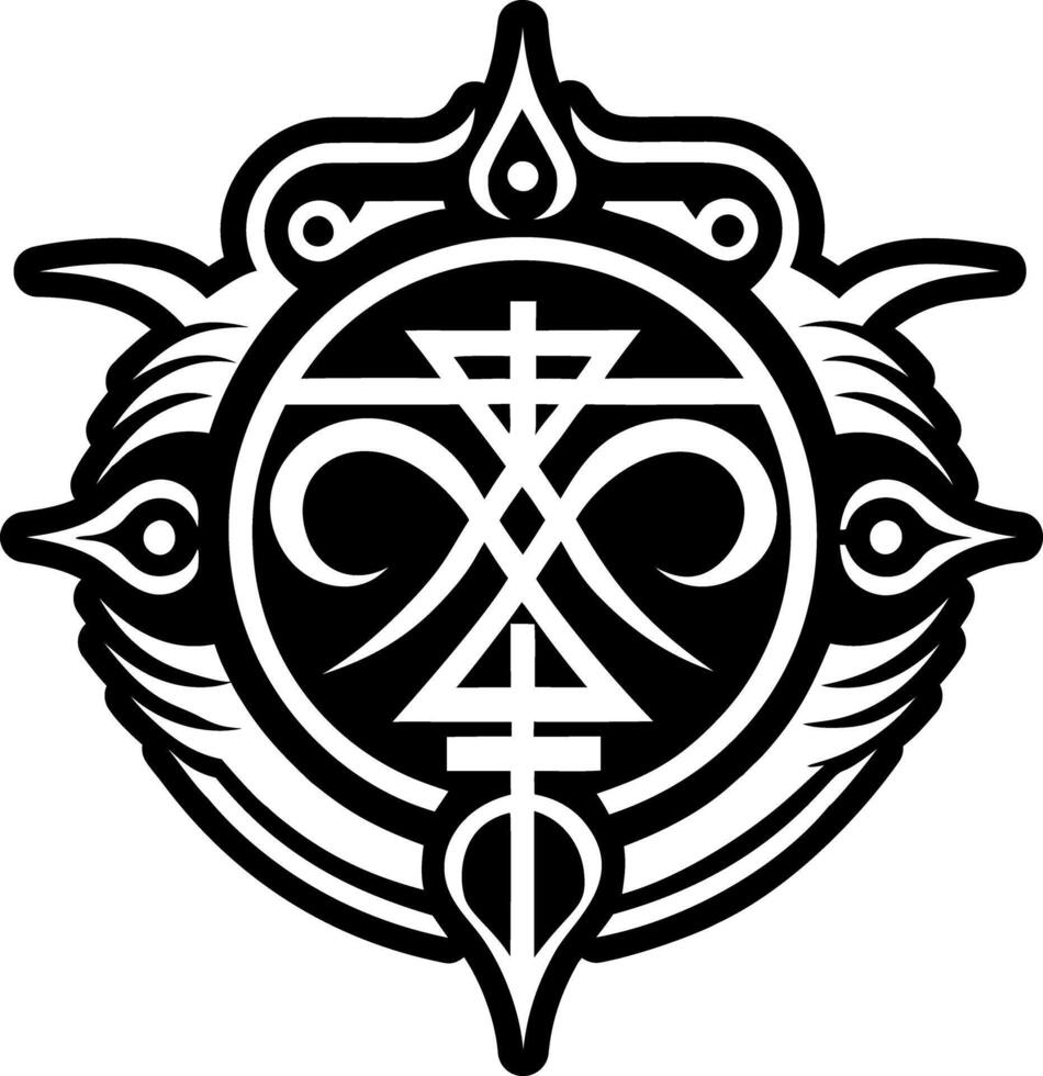 A glyph style icon of ancient tattoo vector