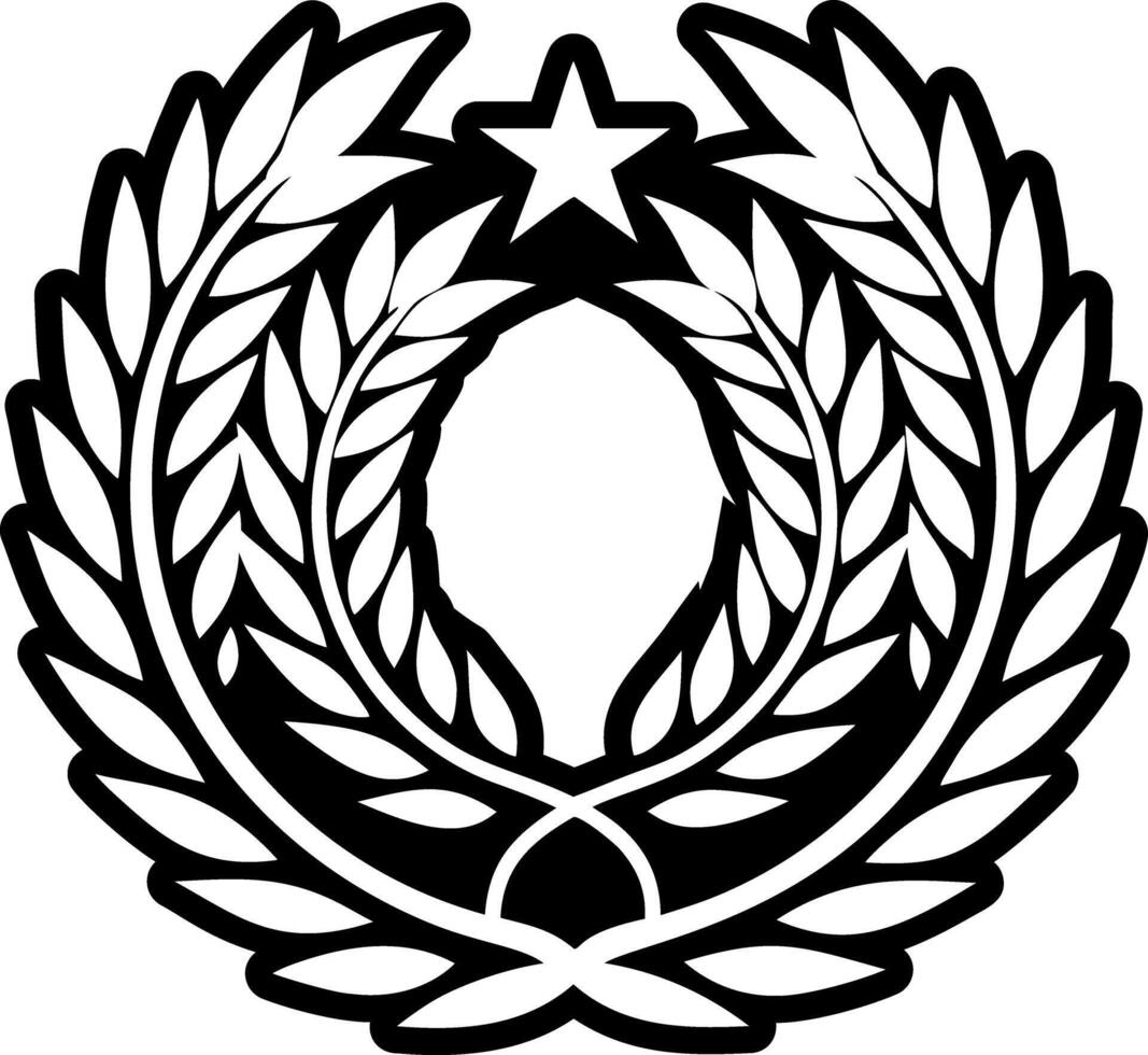 A glyph style icon of laurel victory tattoo vector
