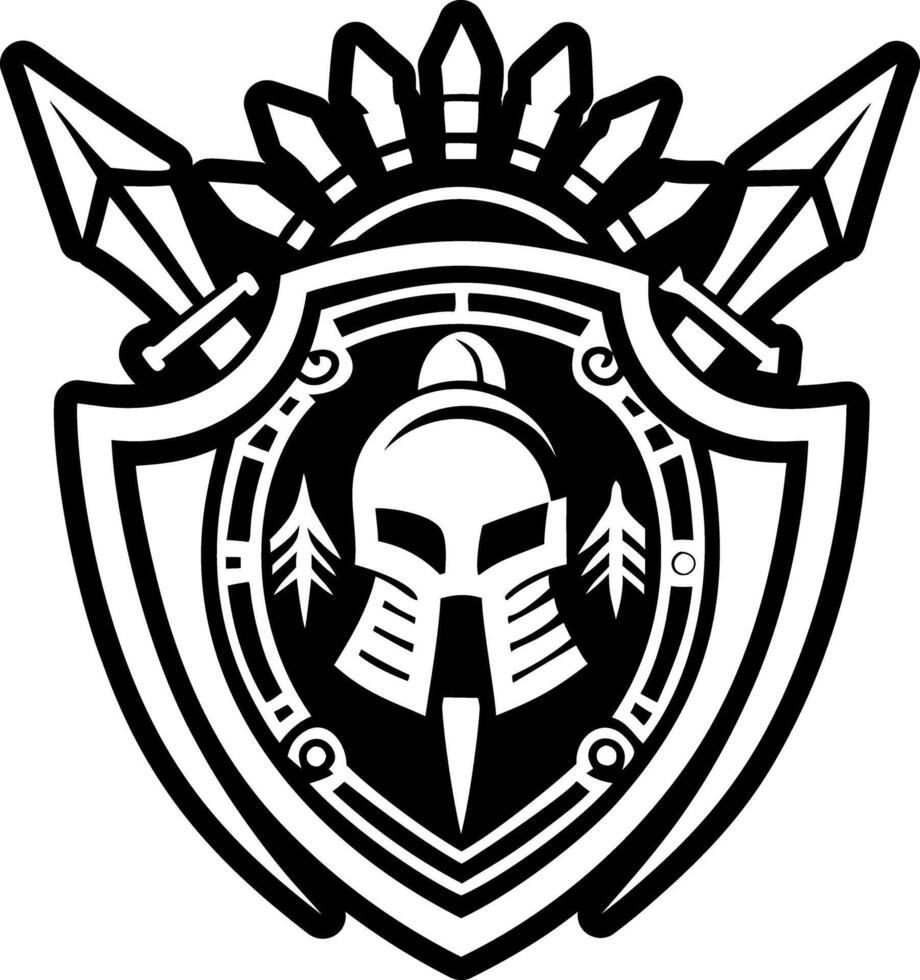 A glyph style icon of legionary shield symbol vector