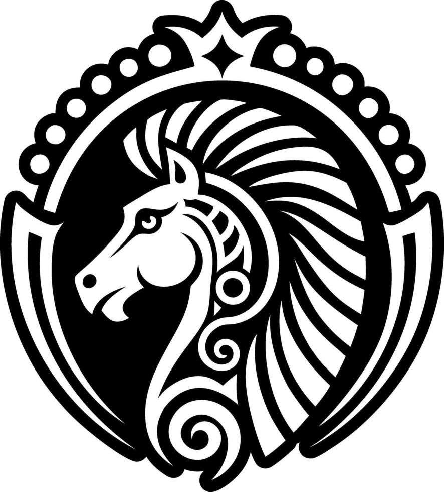 A solid style icon of horse tattoo vector