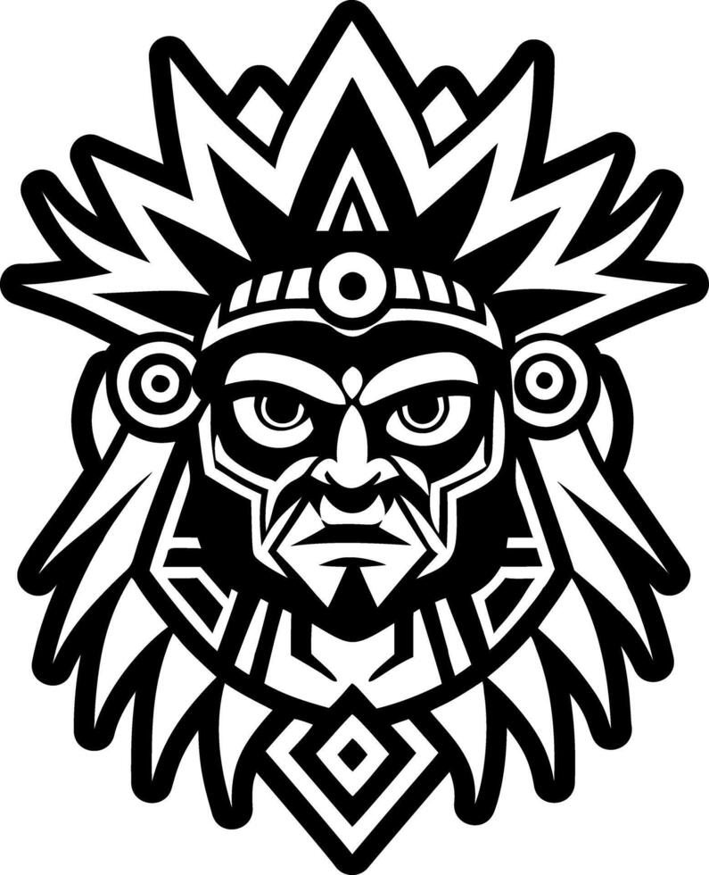 A filled style icon of shaman mask tattoo vector