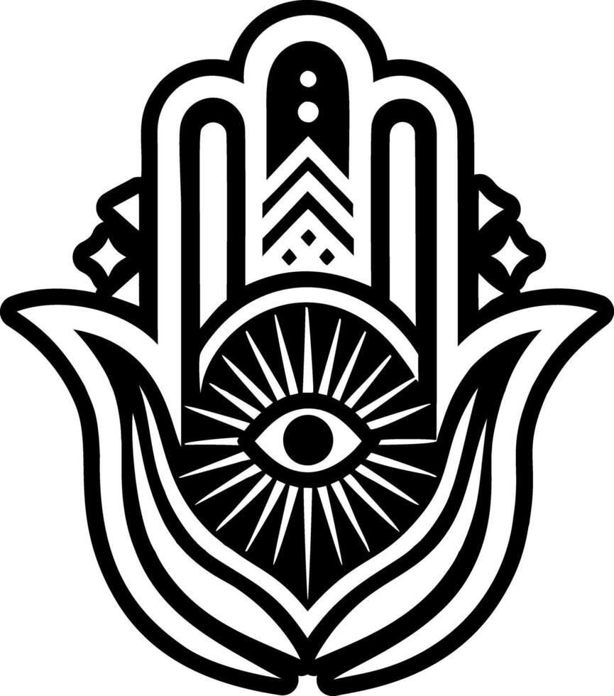 A glyph style icon of mystic hand tattoo vector