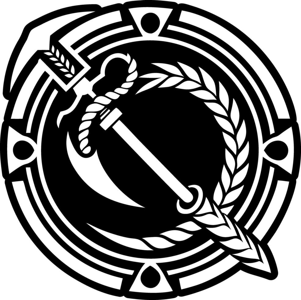 A glyph style icon of sickle rope symbol vector